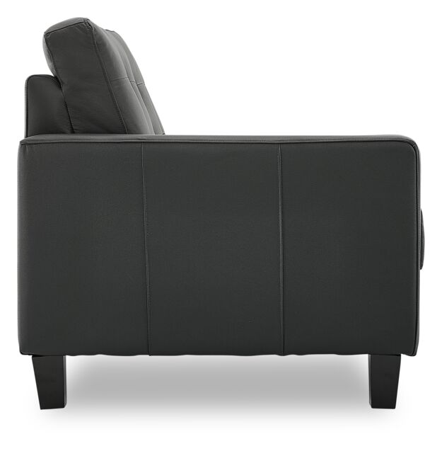 Kylie Leather Sofa and Chair Set - Dark Grey
