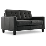Kylie Leather Loveseat - Dark Grey