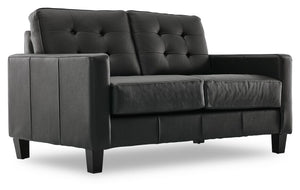 Kylie Leather Loveseat - Dark Grey