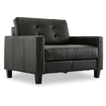 Kylie Leather Chair and a Half - Dark Grey