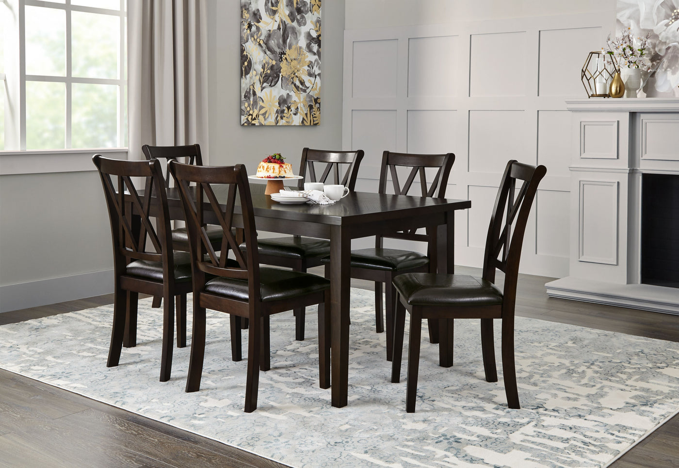 Lauren 7-Piece Dining Set - Dark Brown, Brown