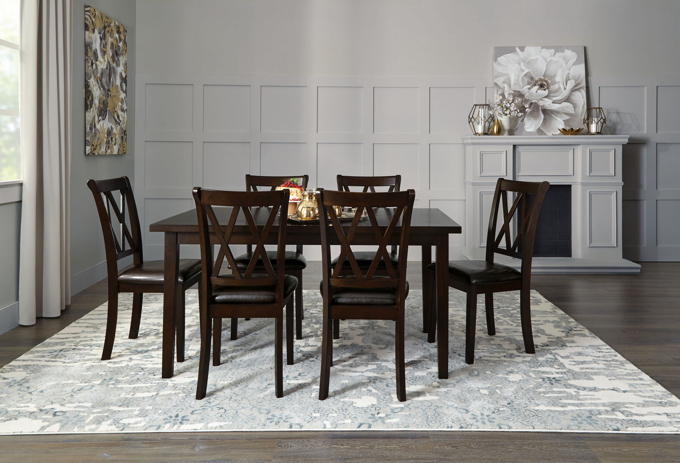 Lauren 7-Piece Dining Set - Dark Brown, Brown