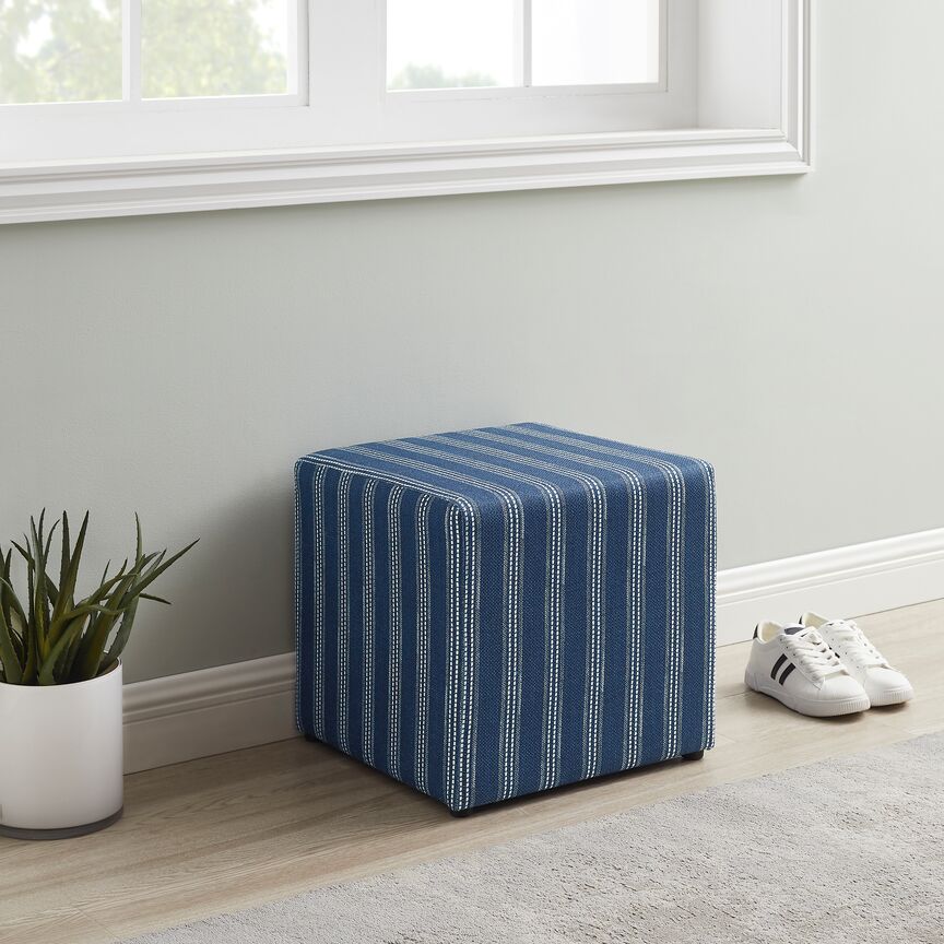 Liam Ottoman - Navy Stripe