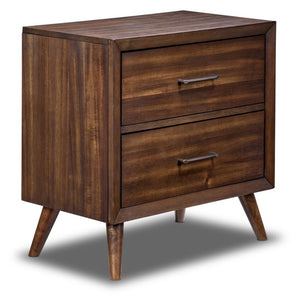 Lotus Night Table - Wire Brushed Brown