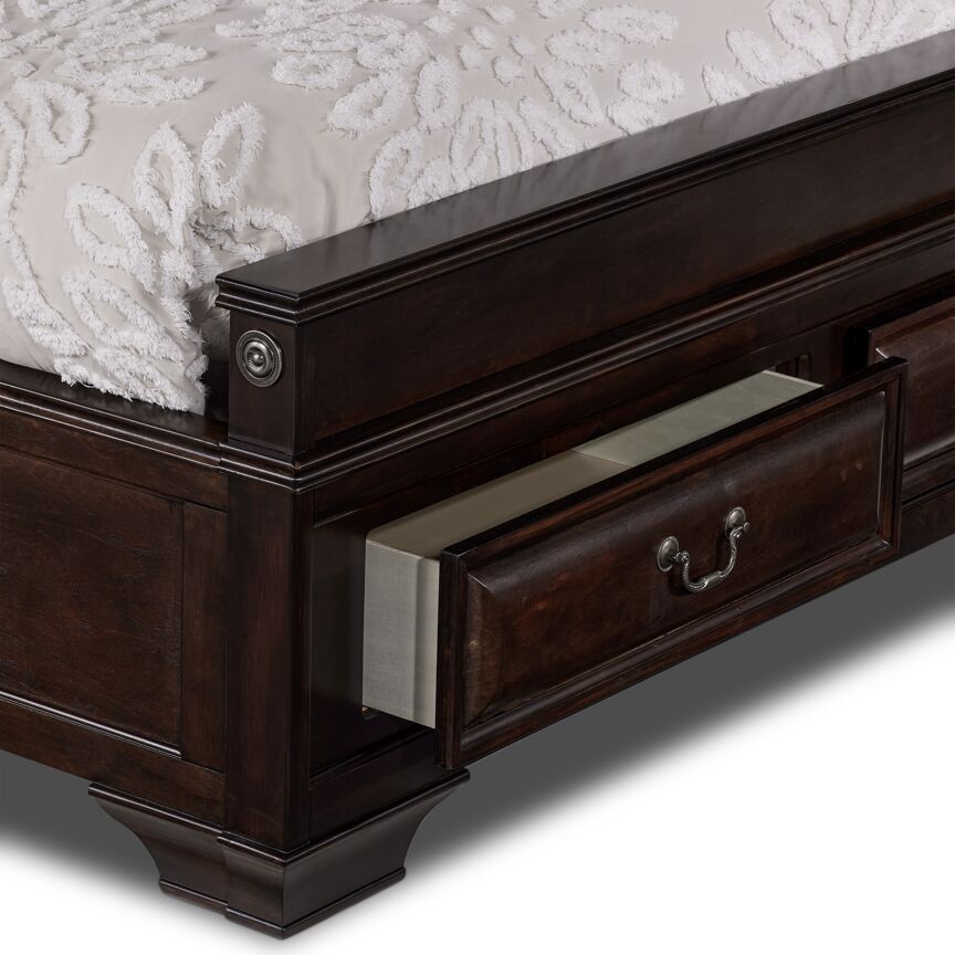 Louis 3-Piece King Storage Bed - Cherry