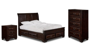 Louis 5-Piece Queen Storage Bedroom Package - Cherry