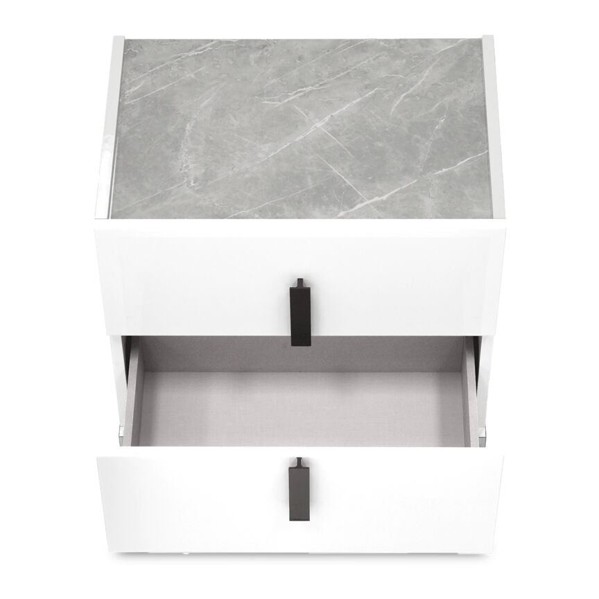Mara Night Table - White Lacquer
