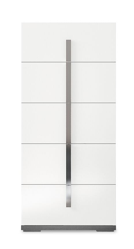 Mara 5 Drawer Chest - White Lacquer