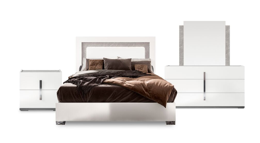Mara 6-Piece King Bedroom Package - White Lacquer