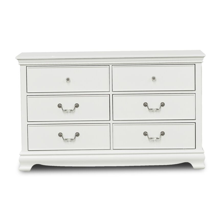 Melanie 6 Drawer Dresser - White
