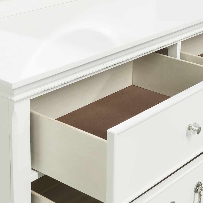 Melanie 6 Drawer Dresser - White