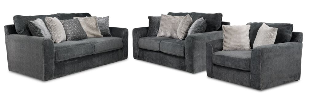 Midwood Sofa, Loveseat and Chair- Smoke