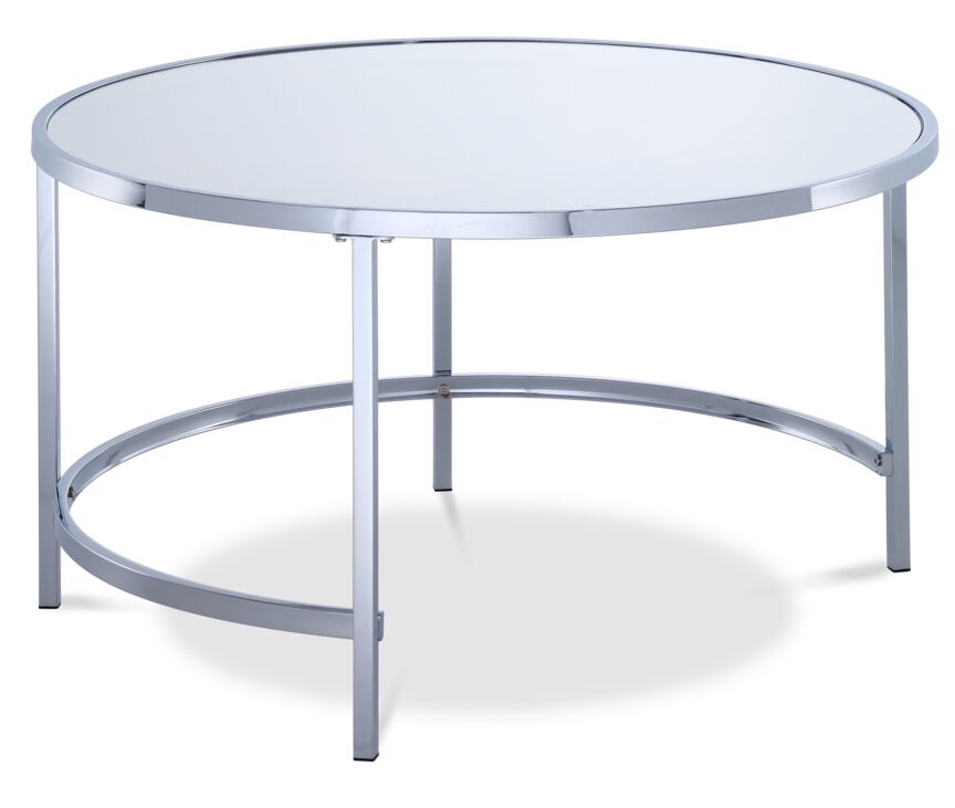 Mira Coffee Table - Mirrored Glass, Silver
