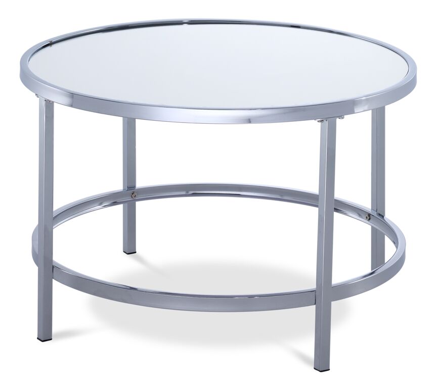 Mira Coffee Table - Mirrored Glass, Silver