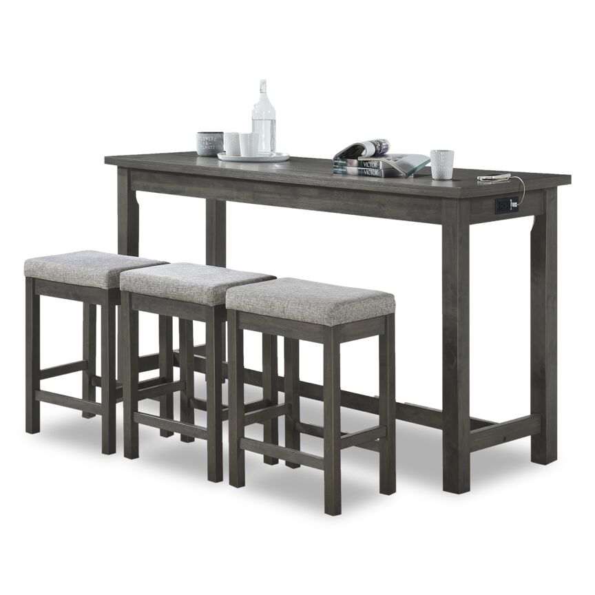 Nova 4-Piece Counter-Height Dining Set - Grey