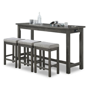 Nova 4-Piece Counter-Height Dining Set - Grey
