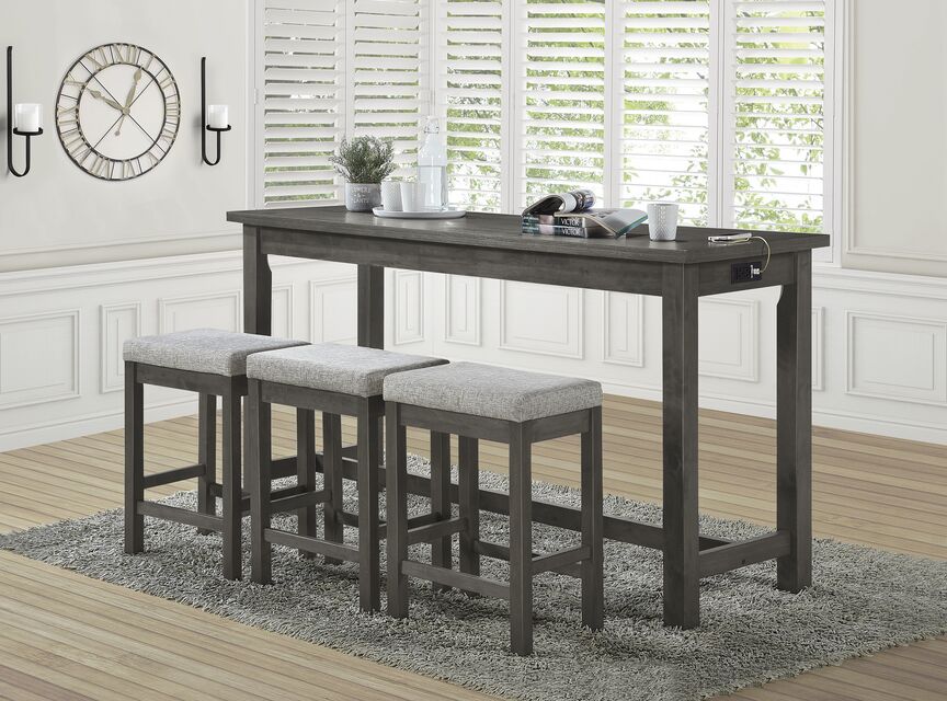 Nova 4-Piece Counter-Height Dining Set - Grey