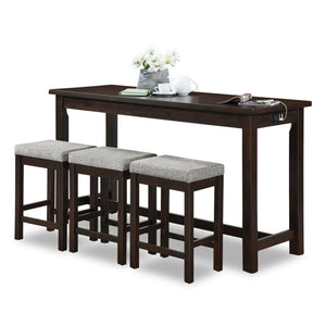 Nova 4-Piece Counter-Height Dining Set - Espresso and Grey