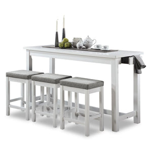 Nova 4-Piece Counter-Height Dining Set - White and Grey