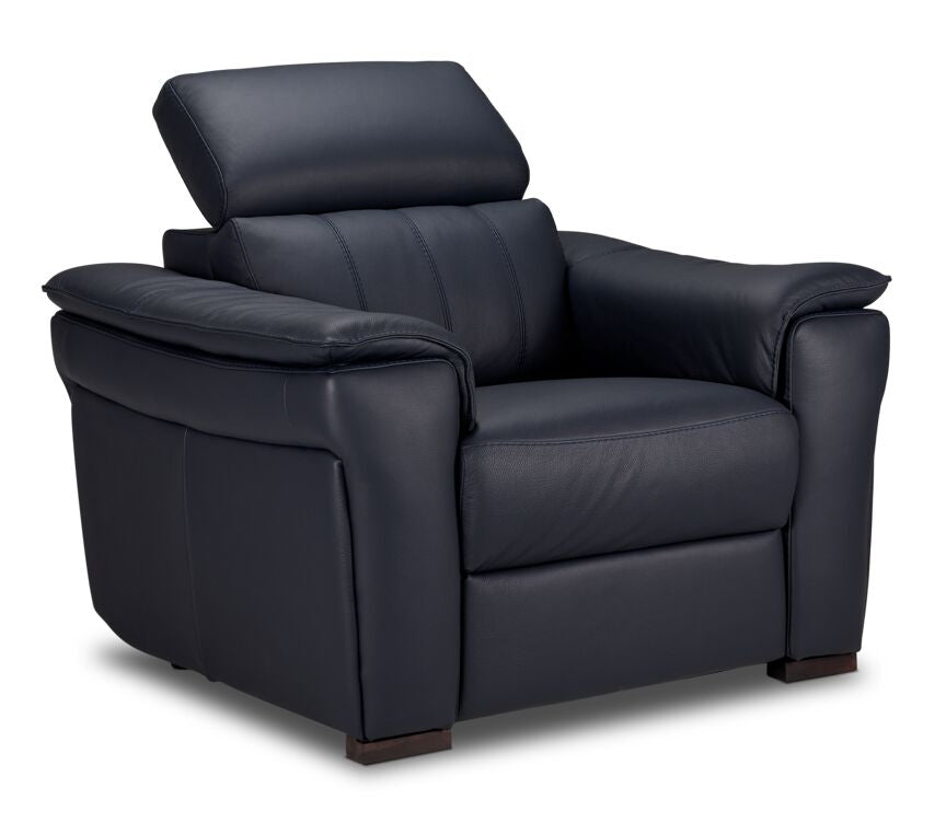 Orlando-Ray Leather Chair-Blue