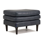 Oscar Leather Ottoman-Blue