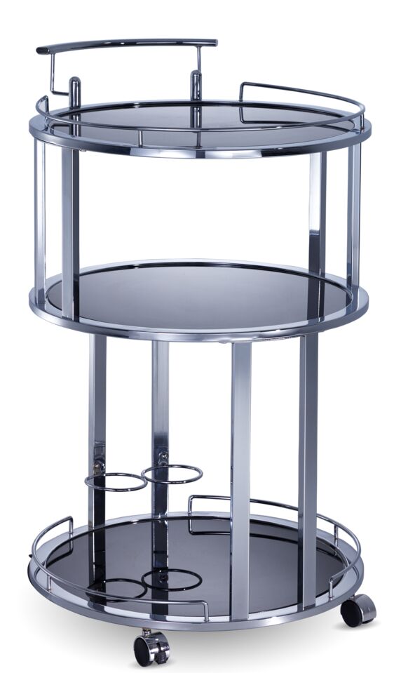 Otero Bar Cart - Chrome, Black