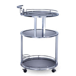Otero Bar Cart - Chrome, Black