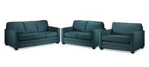 Penelope Sofa, Loveseat and Chair and a Half Set - Teal