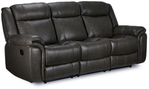 Plaza Reclining Leather Sofa - Grey