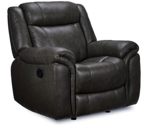 Plaza Rocker Leather Recliner - Grey