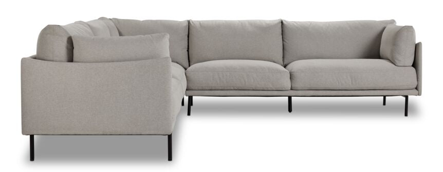 Rai 3 Pc. Sectional - Silver