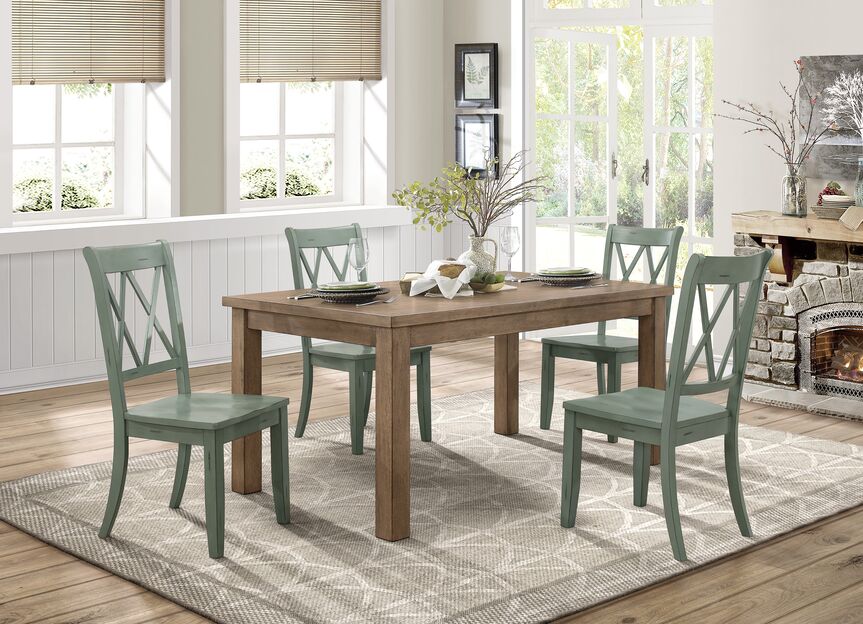 Remi 5-Piece Dining Set - Teal