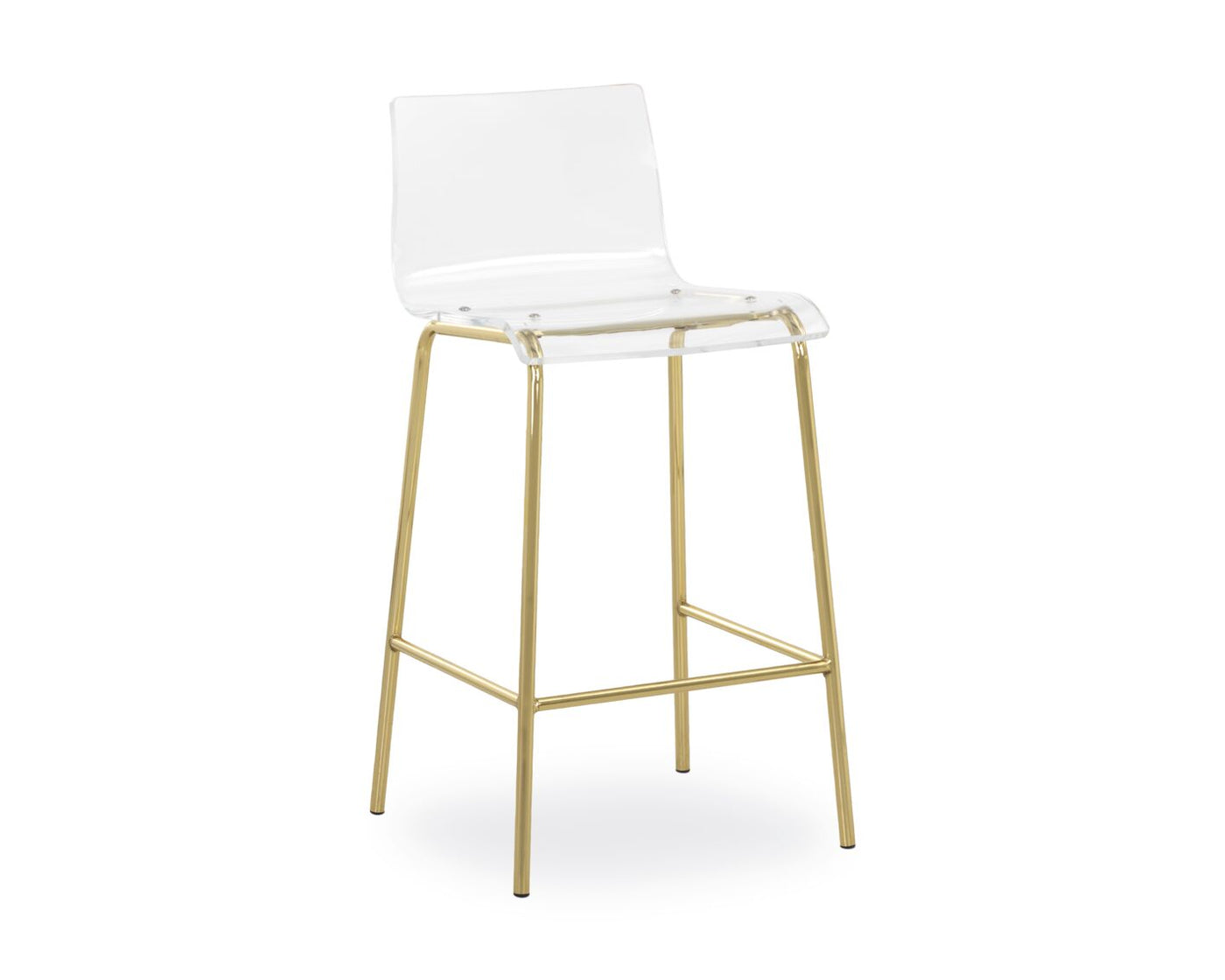 Ria Counter Height Stool - Clear, Gold