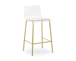 Ria Bar Height Stool - Clear, Gold