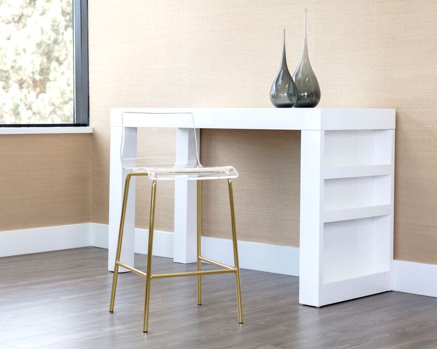 Ria Counter Height Stool - Clear, Gold