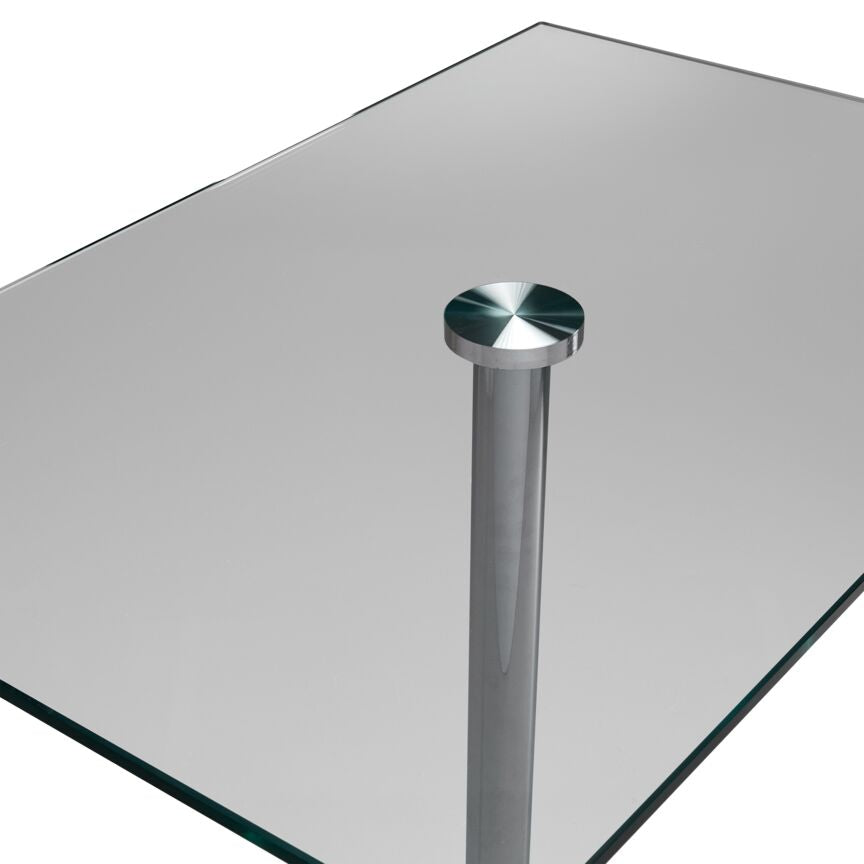 Roxanne Rectangular Dining Table Counter Height - Glass, Chrome