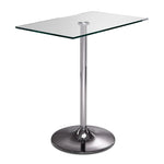 Roxanne Rectangular Dining Table Counter Height - Glass, Chrome