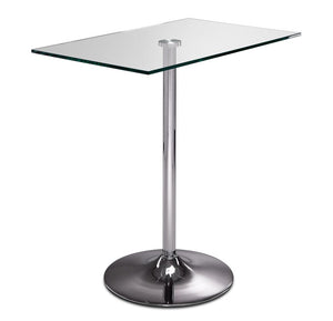 Roxanne Rectangular Dining Table Counter Height - Glass, Chrome