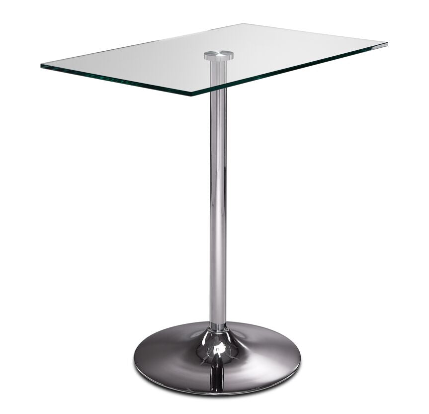 Roxanne 3-Piece Rectangular Dining Set Counter Height - Glass, Chrome, White