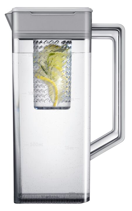 Samsung BESPOKE 36" 4-Door Counter-Depth Refrigerator with Beverage Center and Family Hub (Without Panels) (22.5 cu.ft.) - RF23BB8900AWAC