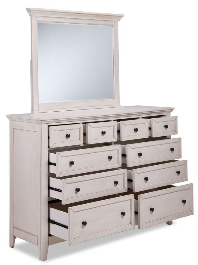 San Mateo 6-Piece Full Panel Bedroom Package - Antique White