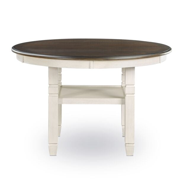 Savanah Dining Table - Antique White and Brown