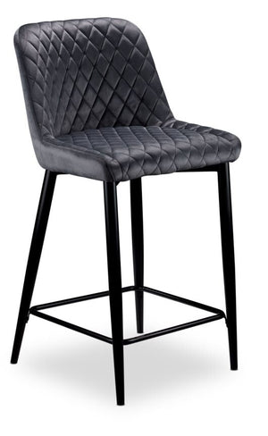 Senna Counter Height Stool - Charcoal, Black