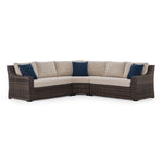Sierra - 3-Piece Outdoor Sectional - Brown, Beige