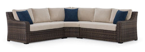 Sierra - 3-Piece Outdoor Sectional - Brown, Beige