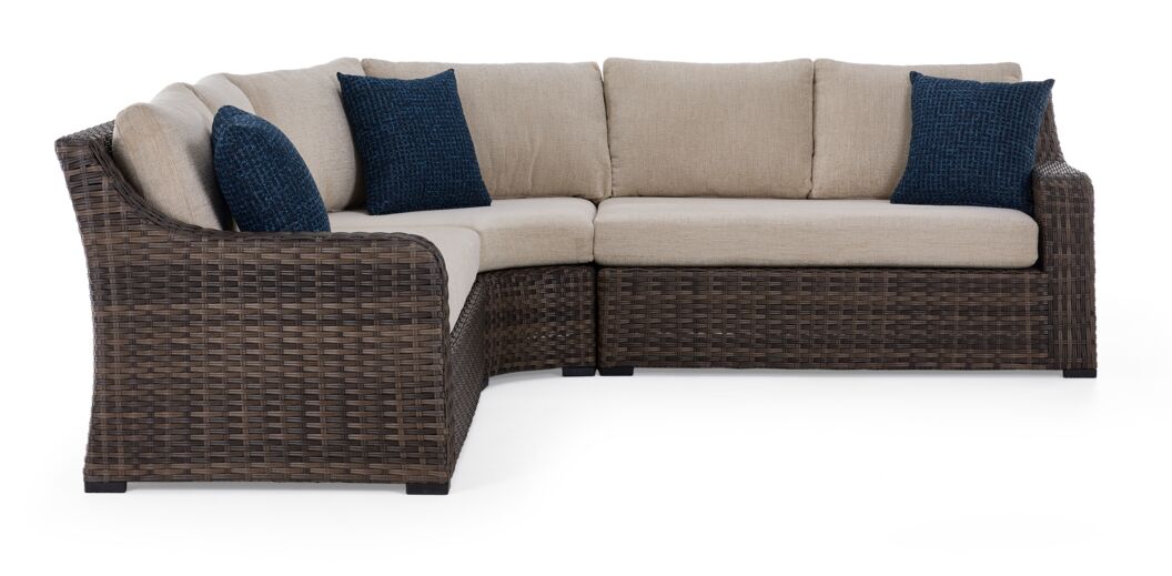 Sierra - 3-Piece Outdoor Sectional - Brown, Beige