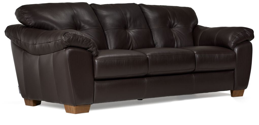 Sloane Leather Sofa, Loveseat and Chair Set- Chocolate