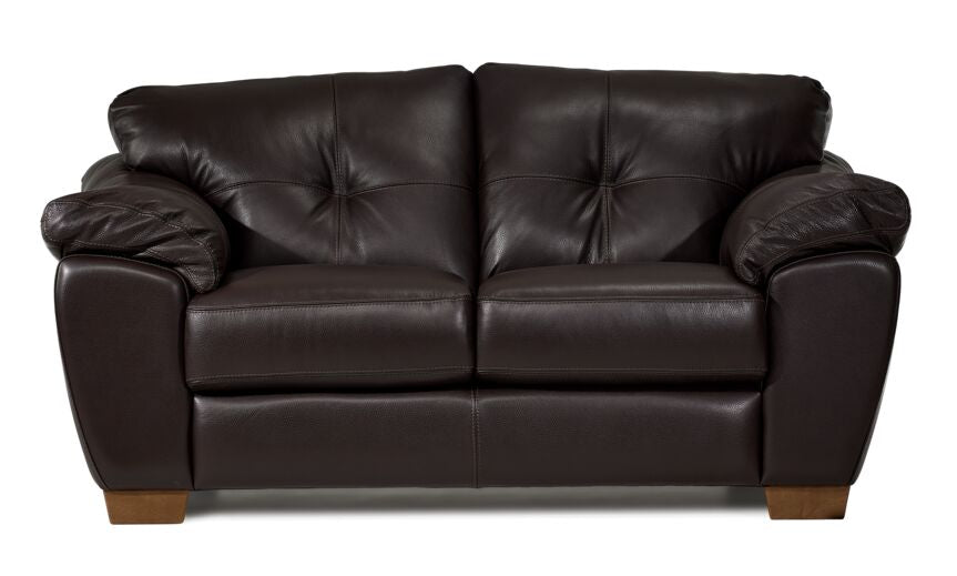 Sloane Leather Loveseat- Chocolate