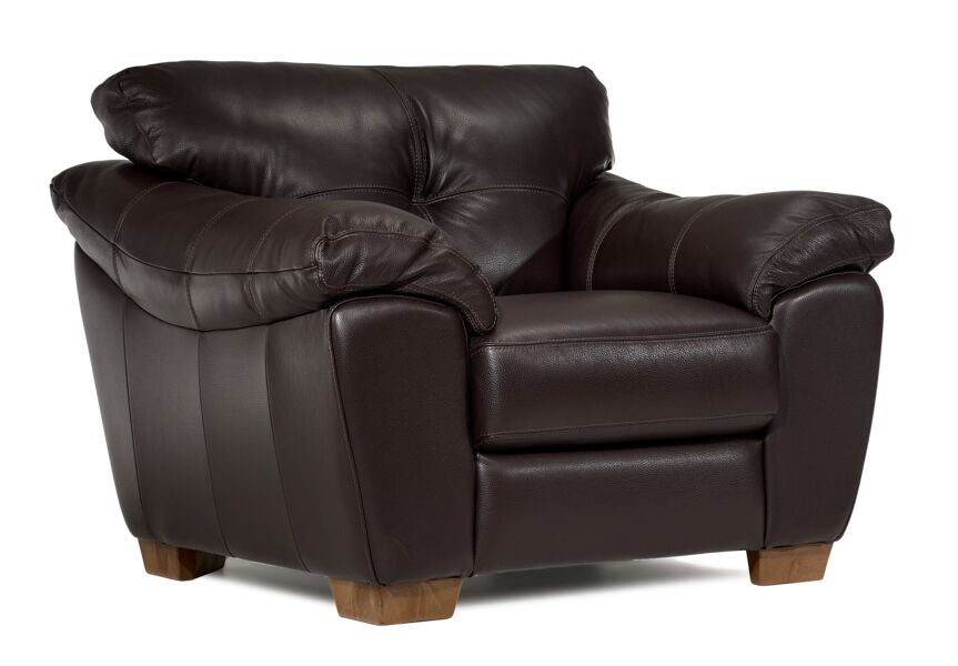 Sloane Leather Sofa and Chair Set- Chocolate