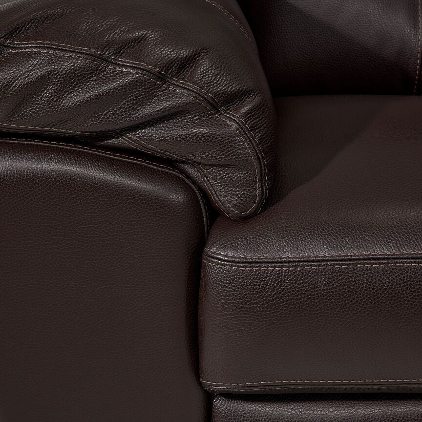 Sloane Leather Sofa and Chair Set- Chocolate